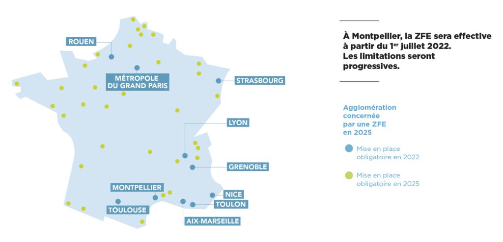 ZFE Zone à faibles émissions Montpellier