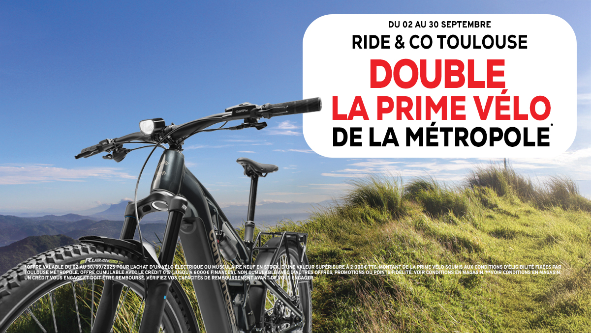 Ride & Co Toulouse double la prime vélo de la Métropole +Crédit 0%